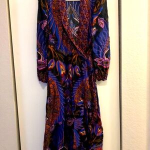 FARM Rio Vibrant Blue and Purple Long Sleeve Dress